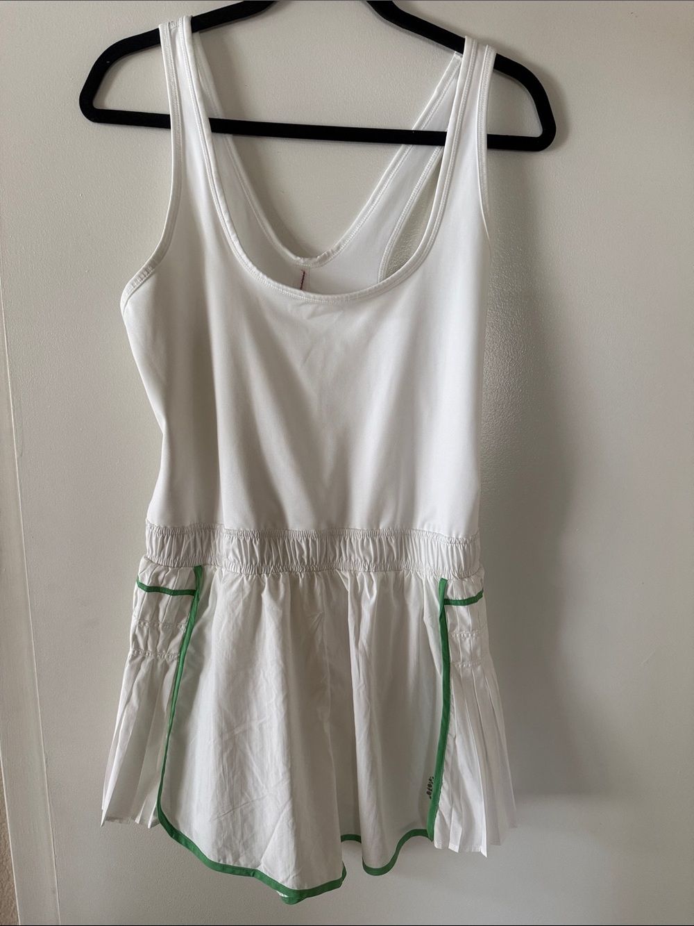 FP Movement by Free People White Romper with Green Trim